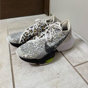 Nike ZoomX White and Leopard Print Sneakers Size 7